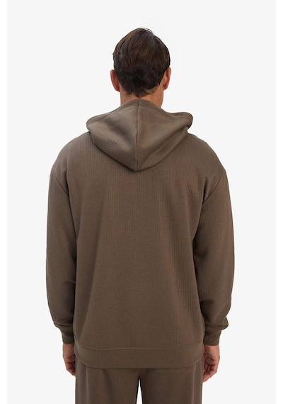Defacto Boxy Fit Kapüşonlu Kanguru Cepli Jakarlı Sweatshirt E9308ax25aubn571 Kahve