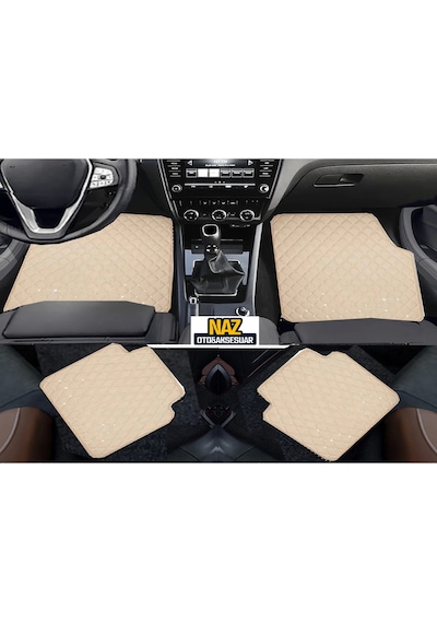 Dacia Duster 2018 - 2023 Uyumlu Bej Dikişli Bej Deri Paspas