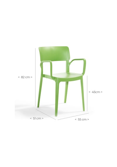 Novussi Panora Bahçe Balkon Sandalye Koltuk ID6193 Yeşil - 6'lı Set Yeşil