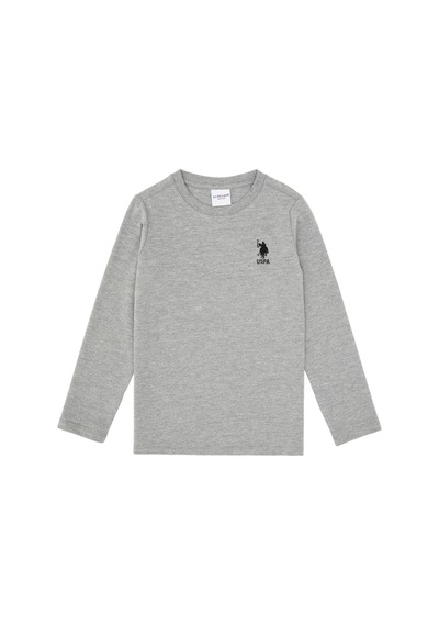 U.S. Polo Assn. Erkek Çocuk Gri Melanj Basic Bisiklet Yaka Sweatshirt 50314002-VR086
