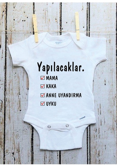 Tuğbababy Baby Baskılı Zıbın Kız Erkek (533427430) Beyaz