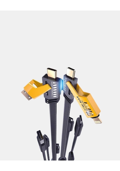 65w Çoklu Şarj Kablosu 4 Ü 1 Arada Örgülü Hızlı Veri Aktarım Usb-c Usb-a 93809590
