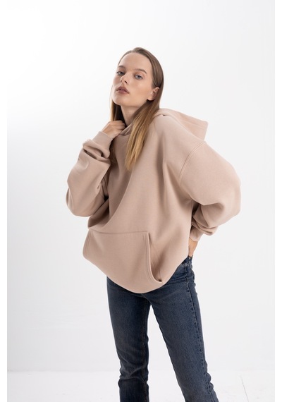 Taş Kapşonlu Sweatshirt Taş