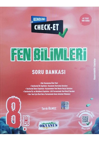 8. Sınıf Kendini Check  -  Et Fen Bilimleri Tekrar Testleri -  Okyanus Eğitim