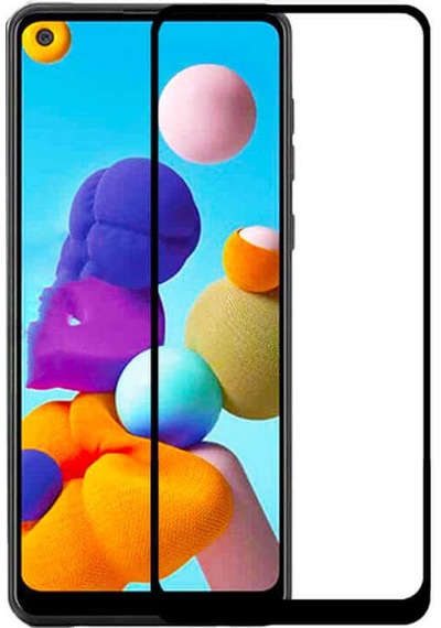 Samsung Uyumlu Galaxy A21 Zore Kenarları Kırılmaya Dayanıklı Cam Ekran Koruyucu
