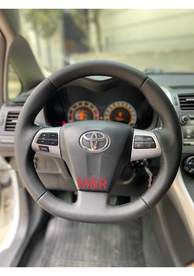 Toyota Auris Corolla Kaplama Deri Direksiyon Kılıfı Siyah