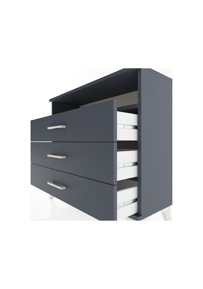 Arges Şifonyer Tek Raflı 3 Çekmeceli 88x30x80 Antrasit-antrasit Antrasit