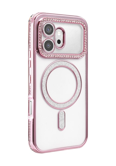 Huawei Honor 600 Joke Simli Magneticsafe Kılıf - Pembe Siyah