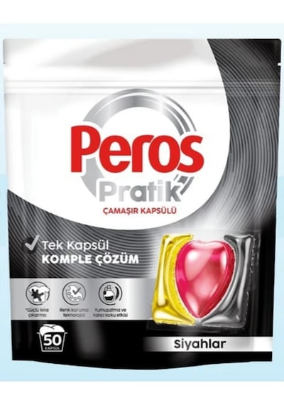 Peros Çamaşır Deterjanı Tableti Kapsülü Siyahlar Için 50 Adet