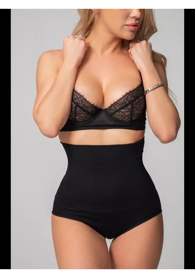 Mistirik Biloba Model Yüksek Bel Kaydırmaz Silikonlu Sıkılaştırıcı Yüksek Bel Slip Korse Siyah Renk