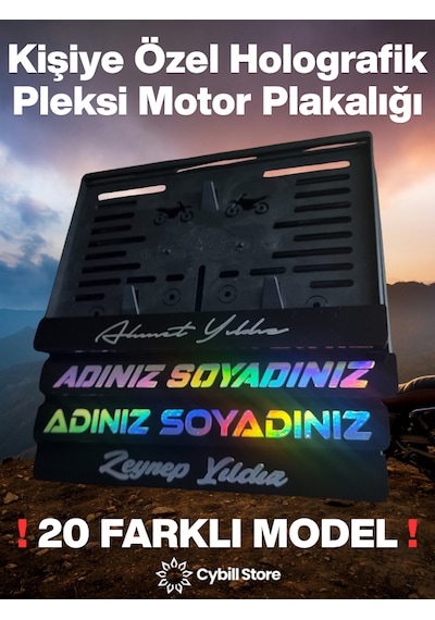 Kişiye Özel Motor Pleksi Plaka Hologram Yazı İstediğinizi Yazdırın