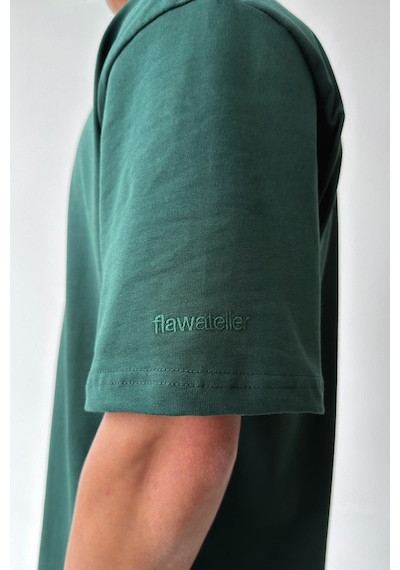 Flaw Atelıer Basic Oversize Fit Yeşil Tişört-29504