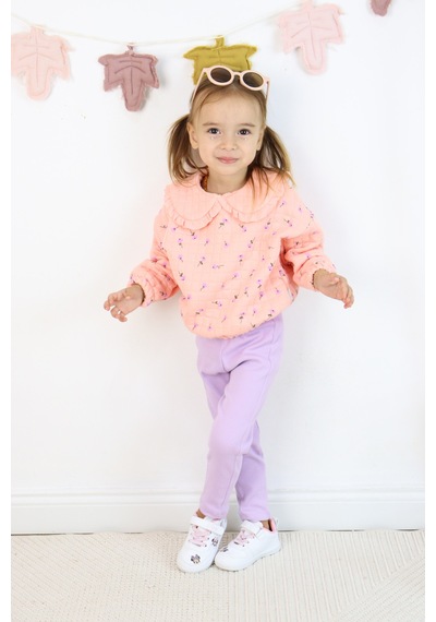 Harika Kids Kız Çocuk Orta Kalınlıkta Taytlı Takım Pembe