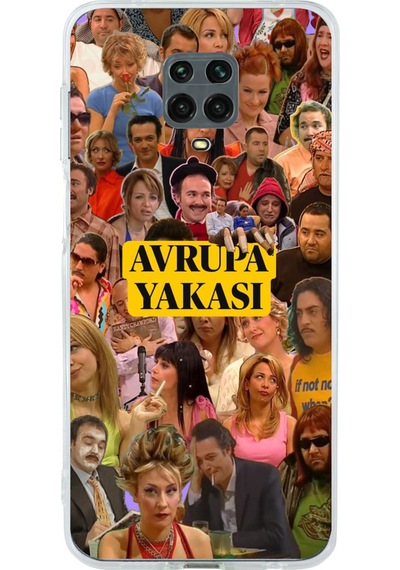 Redmi Note 9 Ve 9s Uyumlu Avrupa Yakası Baskılı Silikon Kılıf Renkli