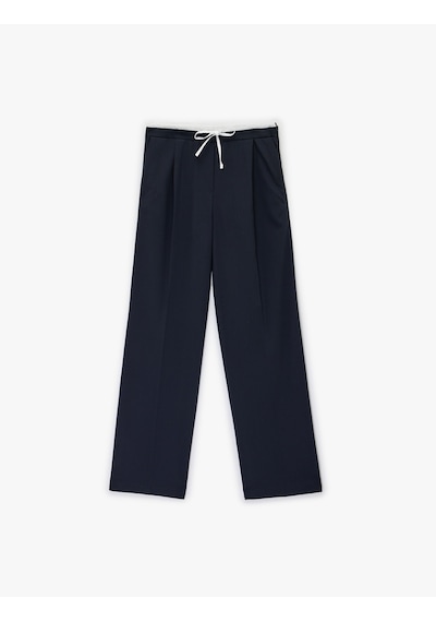 Koton Çift Bel Detaylı Cepli Bol Paça Kumaş Pantolon Lacivert 6sak40123pw Lacivert Koton Çift Bel Detaylı Cepli Bol Paça Kumaş Pantolon Lacivert 6sak40123pw Lacivert