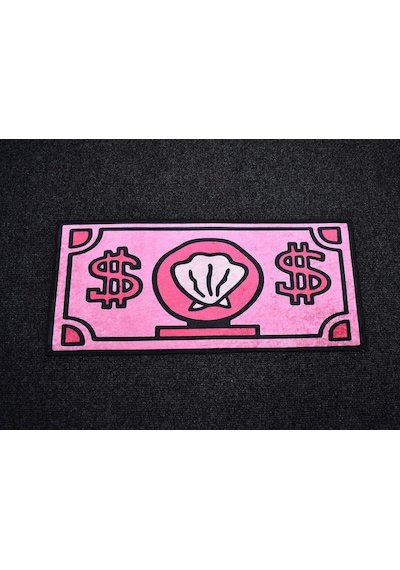 Zehra Abla Halı Yeni Lüks Dekoratif Pembe Para Banknotu Tasarım Digital Baskı Makine Halısı 7164 Çok Renkli