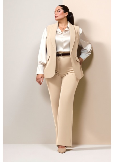 Hanezza Büyük Beden Kadın Siyah Casual -ofis Kombini Şıklık Ve Rahatlık Bir Arada Krem - 4035067 Krem Hanezza Büyük Beden Kadın Siyah Casual -ofis Kombini Şıklık Ve Rahatlık Bir Arada Krem - 4035067 Krem