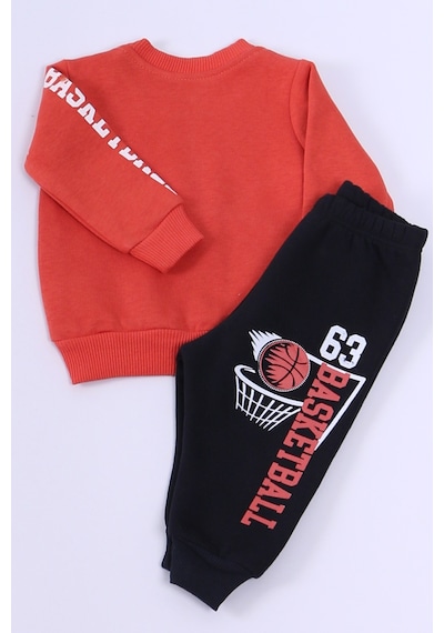 Hçm Erkek Bebek 3 İplik Eşofman Takımı Basketbol Baskılı A45 Kiremit