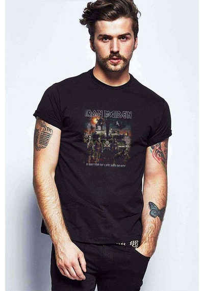 Maıden A Matter Of Baskılı Siyah Erkek Tshirt