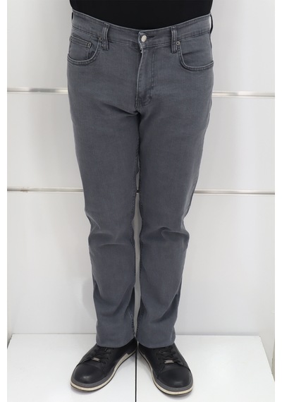 Denim Cartel Dmctekstil Erkek Yüksek Bel Rahat Kesim Boru Paça Jean Pantolon Gri