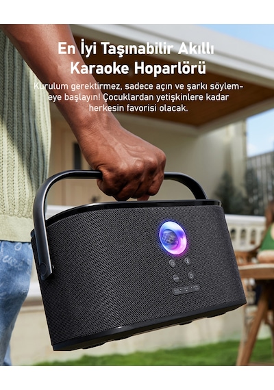 Ikarao Partybox Shell S2 140w Karaoke Bluetooth Hoparlör Seti, 8" Dahili Tablet, 2 Kablosuz Mikrofon