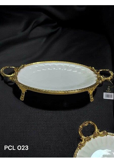 Royking Elegance Oval Sunum Tabak Gold 46cm Pcl 023