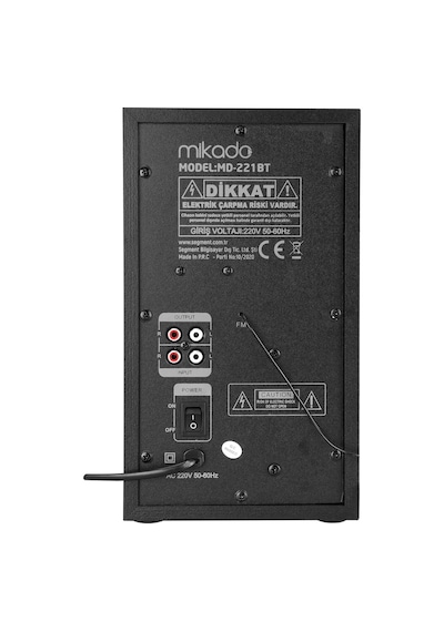 Mikado  Md-221Bt 2+1 40W Siyah Usb+Tf Cart+Fm+Bluetooth  Speaker