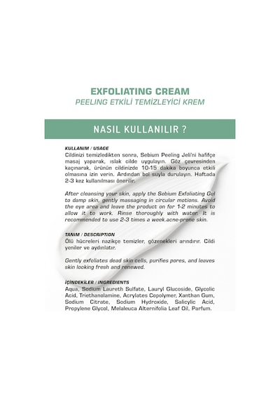 Vang Sivilce Ve Siyah Nokta Karşıtı Arındırıcı Yüz Peelingi Karma, Yağlı Ciltler İçin Peeling Jel 100 Ml