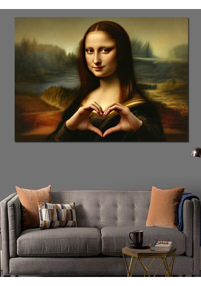 Mona Lisa Kalp Yapan Dekoratif Kanvas - Mdf Ahşap Tablo