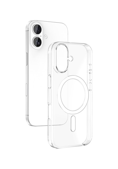 Apple Uyumlu iPhone 16 Plus Kılıf Mkst Wireless Şarj Özellikli Şeffaf Kapak - Şeffaf Şeffaf