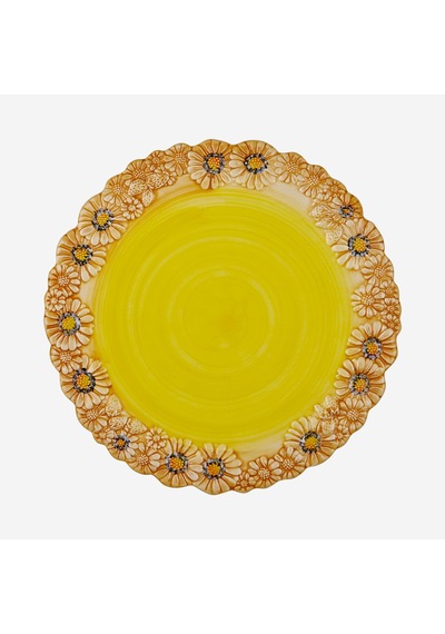 Sarı Seramik Servis Tabağı 36 Cm