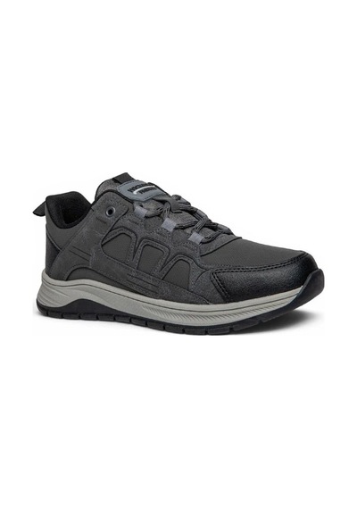 Wickers 3129-27 Deri Anatomik Kaymaz Taban Erkek Sneaker Füme Siyah