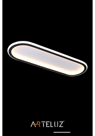 Uzun Elips Model Modern Plafonyer Avize 50x16 Cm Siyah