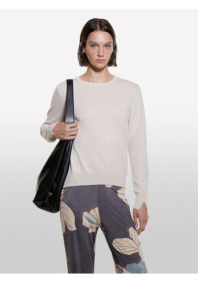 Sisley Kaşmir Karışımlı Regular Fit Kazak Kadın Krem Kazak - 325a102hm100f