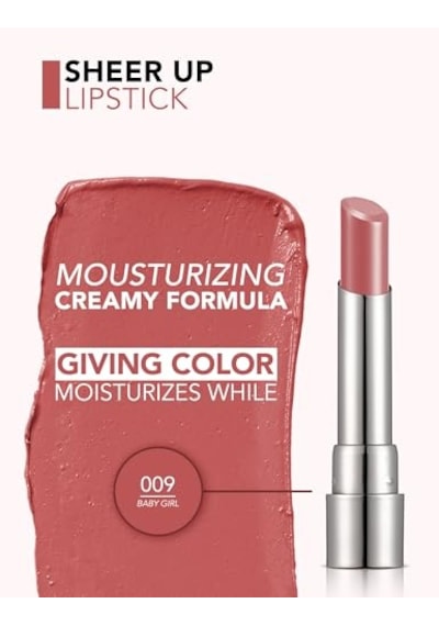 Flormar Nemlendirici Parlak Ruj- Sheer Up Lipstick - 009 Baby Girl - 8682536012072 00