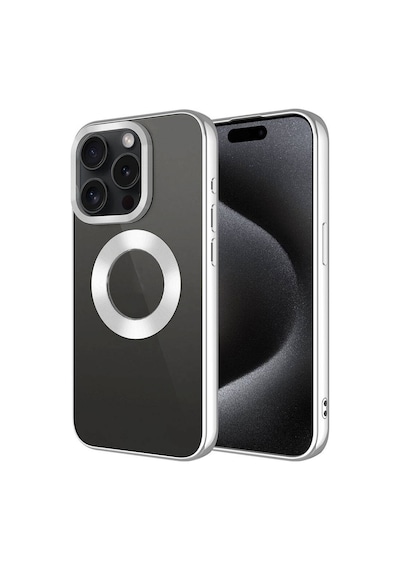 Apple Uyumlu iPhone  15 Pro Max Kılıf Tek Kamera Çerçeveli Logo Gösteren Omega Kılıf