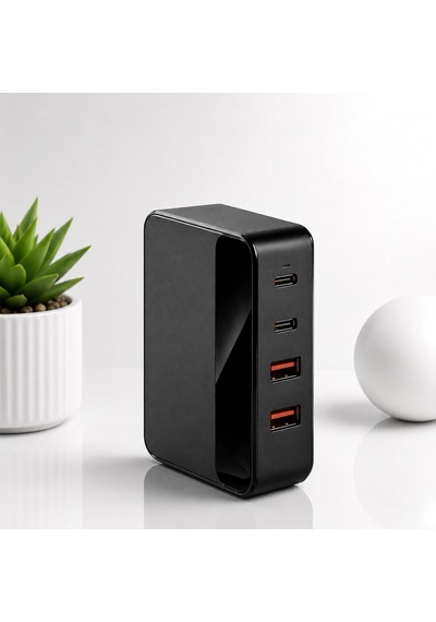 4 Portlu Gan Masaüstü Şarj İstasyonu 2 Usb-c + 2 Usb-a