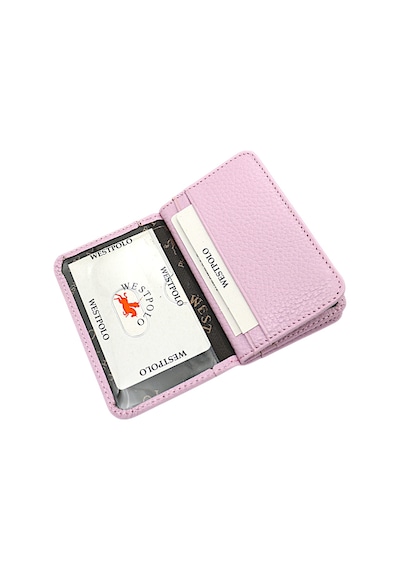 Westpolo Hakiki Deri Bol Kart Bölmeli Unisex Kartlık - Açık Lavanta Pembesi Açık Pembe