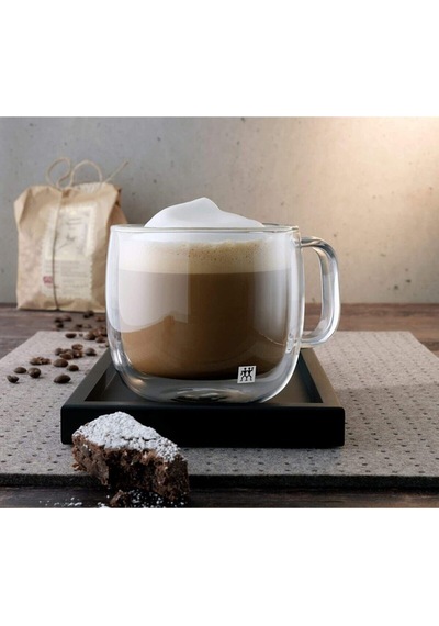 Zwilling 395001130 Çift Camlı 2'Li Kulplu Cappucino Bardağı