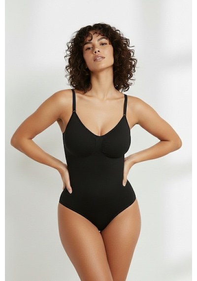 Mistirik Mamey Çıtçıtlı Zıbın Korse Extra Push Up Etkili Siyah Renk10