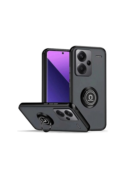 Redmi Note 13 Pro Plus Kılıf Montreal Yüzüklü Silikon Kapak - Siyah İtdark41406