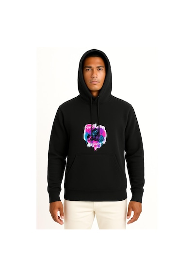 Bahriyeli Collection Kapüşonlu Bu Benim Terapim Dumbell Fitness Gym Göğüs Baskılı Unisex Sweatshirt Siyah