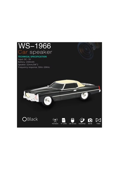 Cadillac Eldorado Nostaljik Araba Şeklinde Bluetooth Speaker Şarjlı Kablosuz Hoparlör
