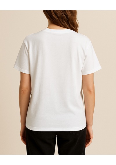 Just Eat Tasarımlı Baskılı T-shirt Beyaz