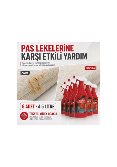 Karpaks Rust-ex Pas Lekesi Çıkarıcı Sprey 750 Ml X 6 Ekonomik Stok Paketi