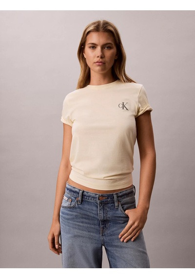 Calvin Klein Monologo Cn 2 Pack T, Tgy Kadın Krem T-shirt