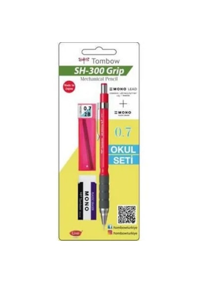 Tombow Sh-300 Grip Versatil Kalem Seti 0,7 Kırmızı Çok Renkli