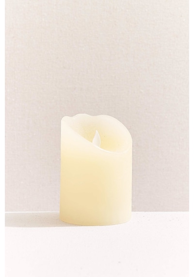 Pasabahce Silindir Led Mum 10x7.5 Cm - 1 Adet Krem