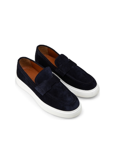 Deery Erkek Hakiki Süet Lacivert Loafer Ayakkabı - 02043mlcvp01