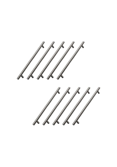 224 Mm 10 Adet Titanyum Renk Metal Mobilya Mutfak Dolap Çekmece Dolabı Kulbu Kulpu Kulpları